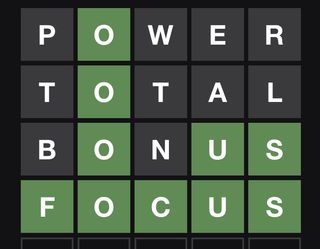 Today’s wordle answer on a black background