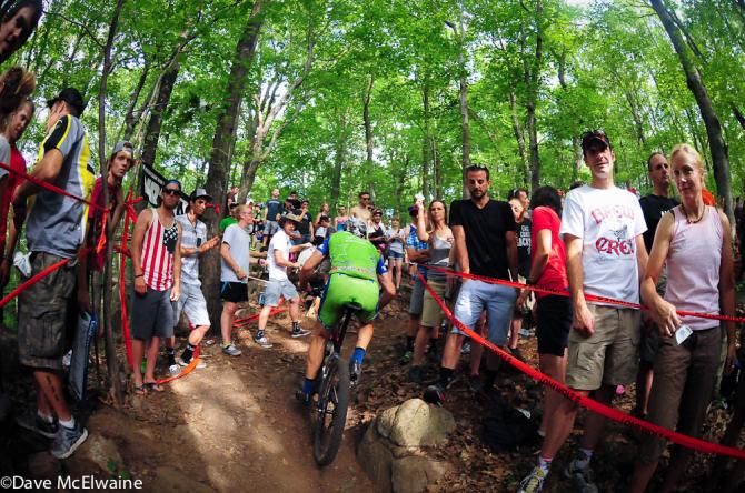 There was barely room for the riders to squeeze through the crowds