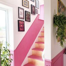 hallway with bold staircase