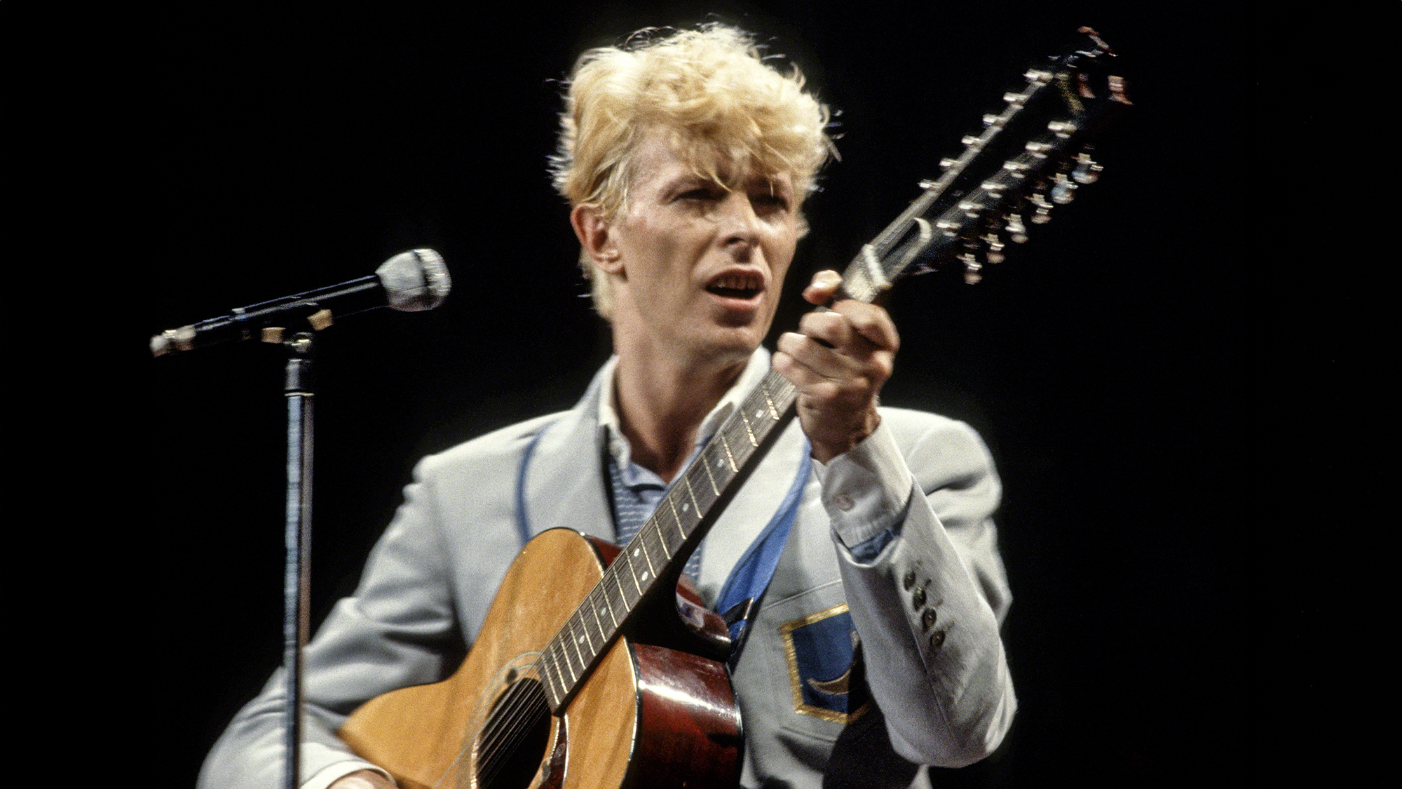 David Bowie performs on the Let's Dance tour, 1983 in New York City.