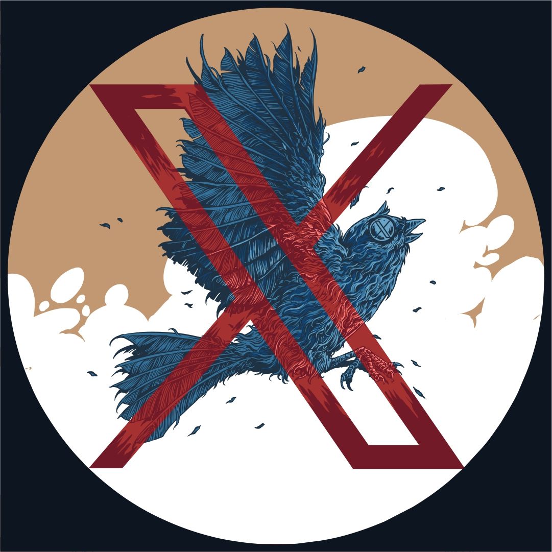 Surrealist rendition of X logo by EN_Art91
