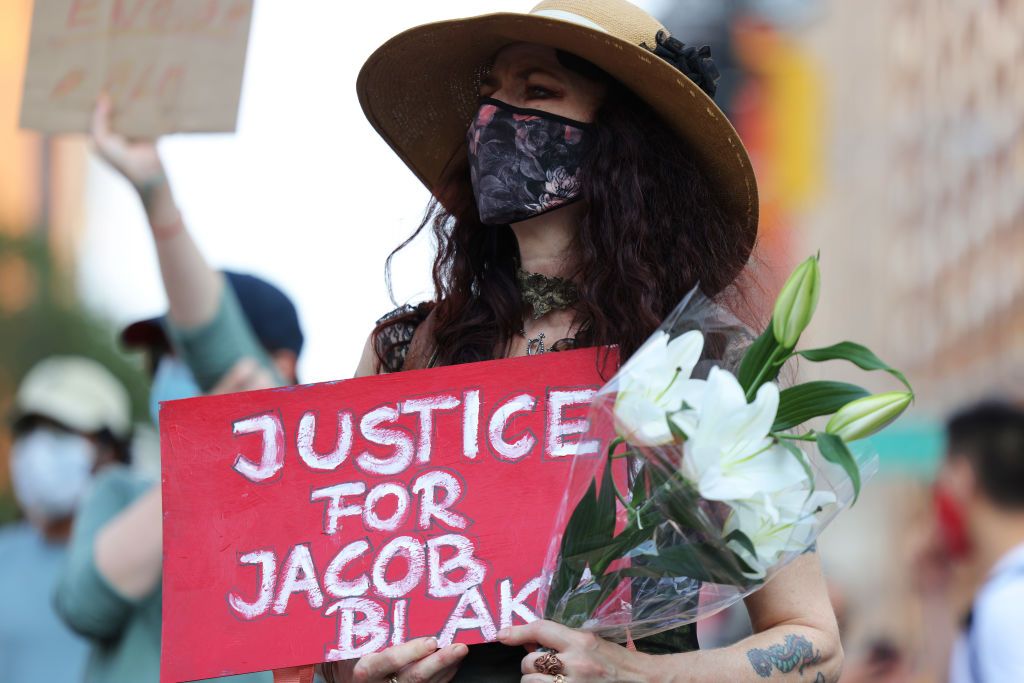 Protester in Kenosha, Wisconsin