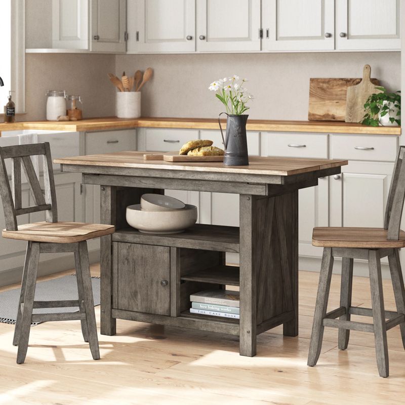 Where to buy nice furniture online: Keswick Wood Kitchen Island Set at Birch Lane