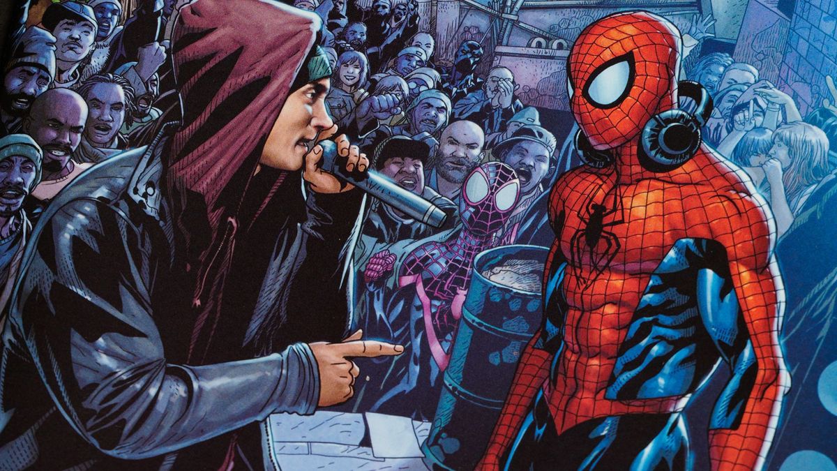 Eminem et Peter Parker ont une bataille de rap sur la couverture de la variante Amazing Spider-Man