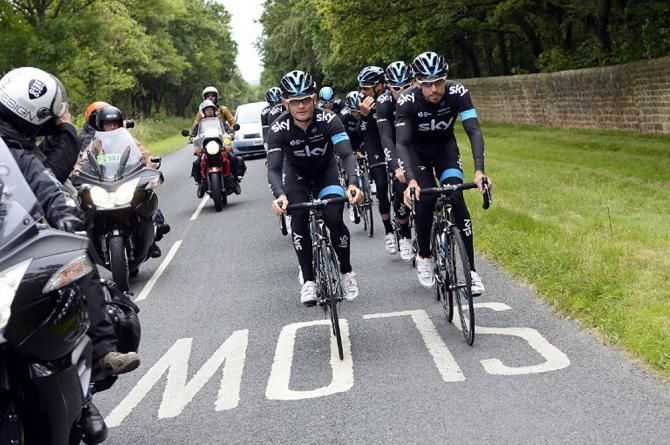 Team Sky training in Leeds