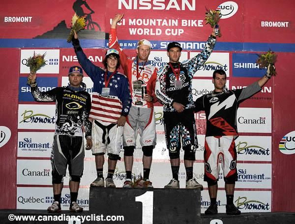 Men's podium: Michal Prokop, Mitch Ropelato, Joost Wichman, Dan Atherton, Quentin Derbier