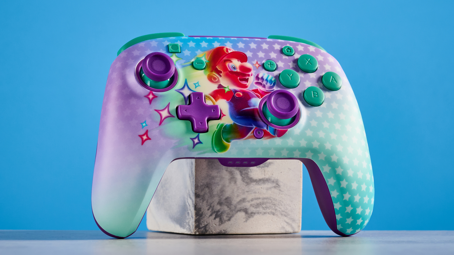 A Mario-themed Turtle Beach Rematch Wireless gaming controller for Nintendo Switch 2 and other Switch consoles