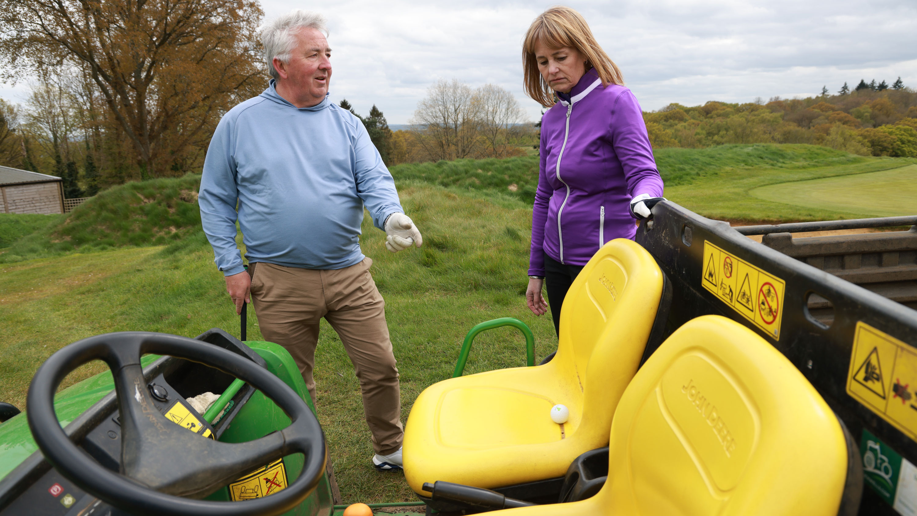 What do you do if your ball ends up on the seat of a buggy?