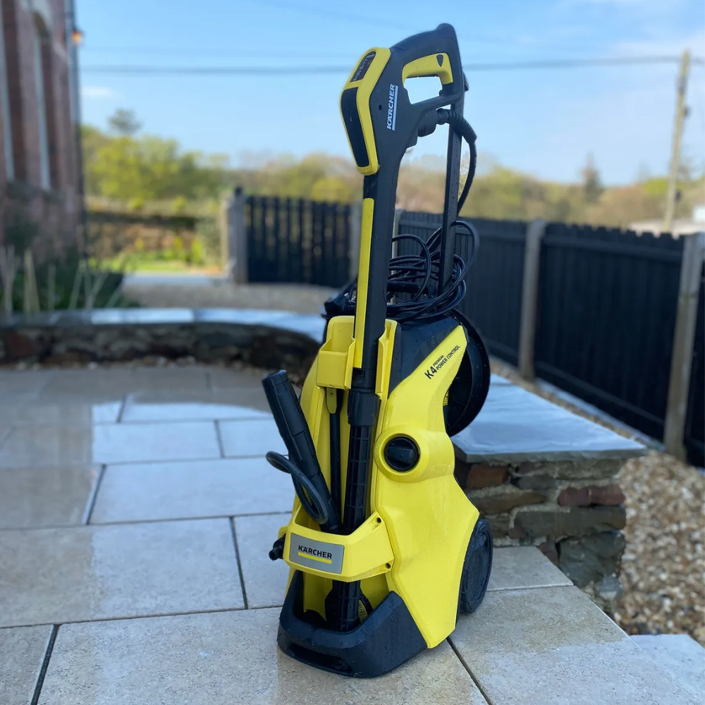 Kärcher K4 Premium Power Control Pressure Washer on patio