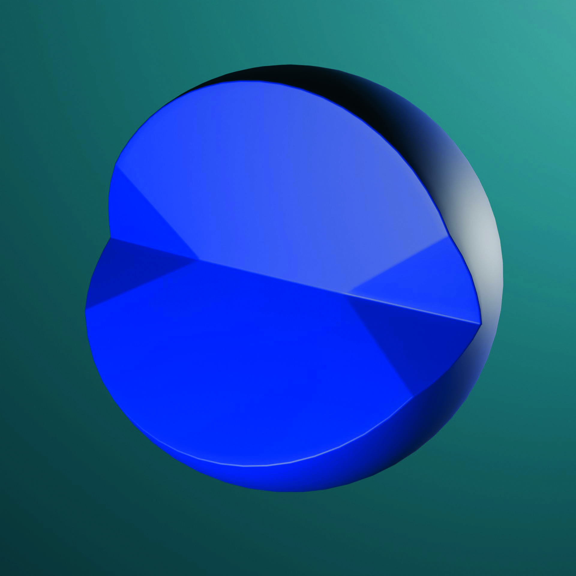 A blue spherical object