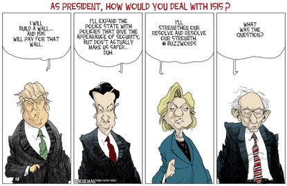Political Cartoon U.S. ISIS Decision 2016