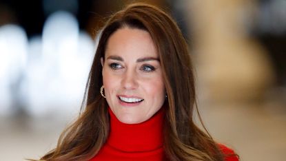 Catherine, Duchess of Cambridge departs after delivering the keynote speech at an event hosted by the Forward Trust