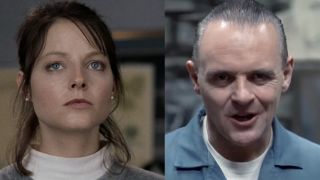 Jodie Foster as Clarice Starling in The Silence of the Lambs, Anthony Hopkins first appearance as Hannibal Lecter. 