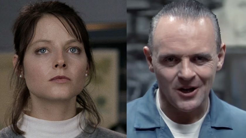Jodie Foster as Clarice Starling in The Silence of the Lambs, Anthony Hopkins first appearance as Hannibal Lecter. 