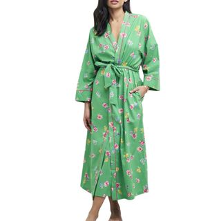 Green Floral Dressing Gown Robe how to remove makeup from clothes