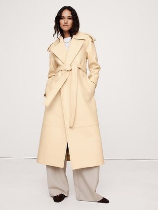 Leder-Trenchcoat