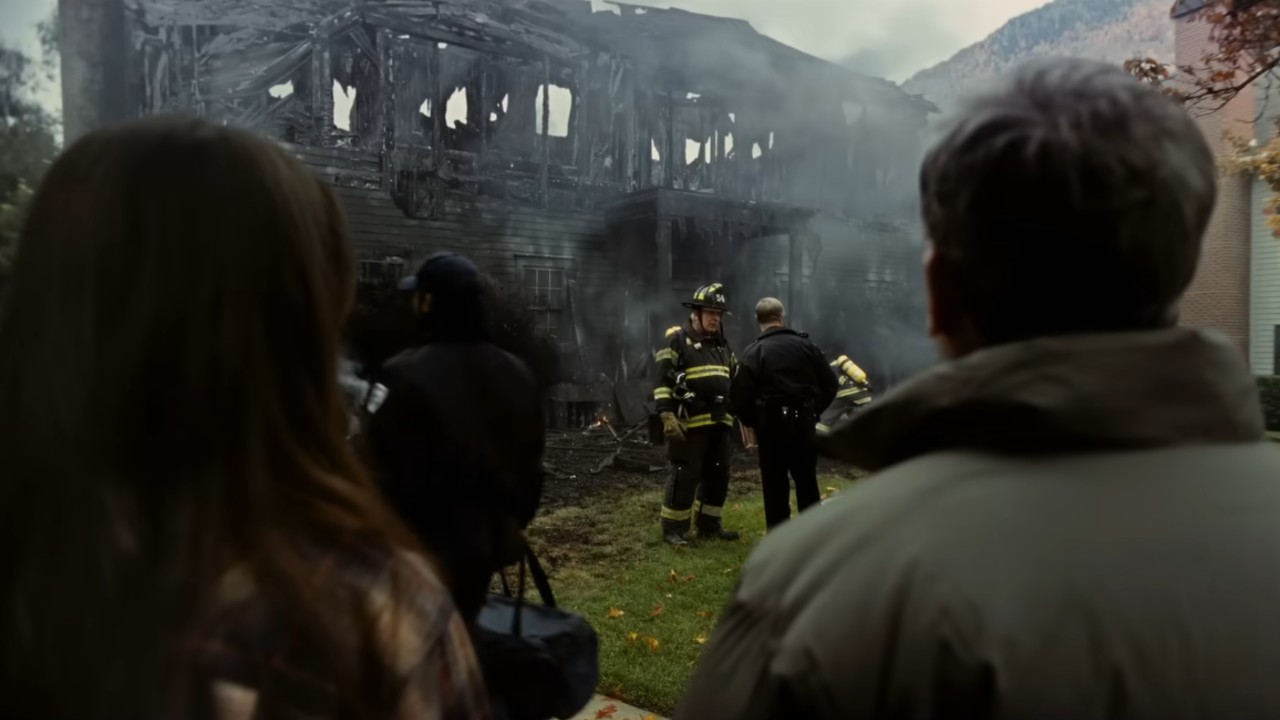 The house burning down in Rooster.