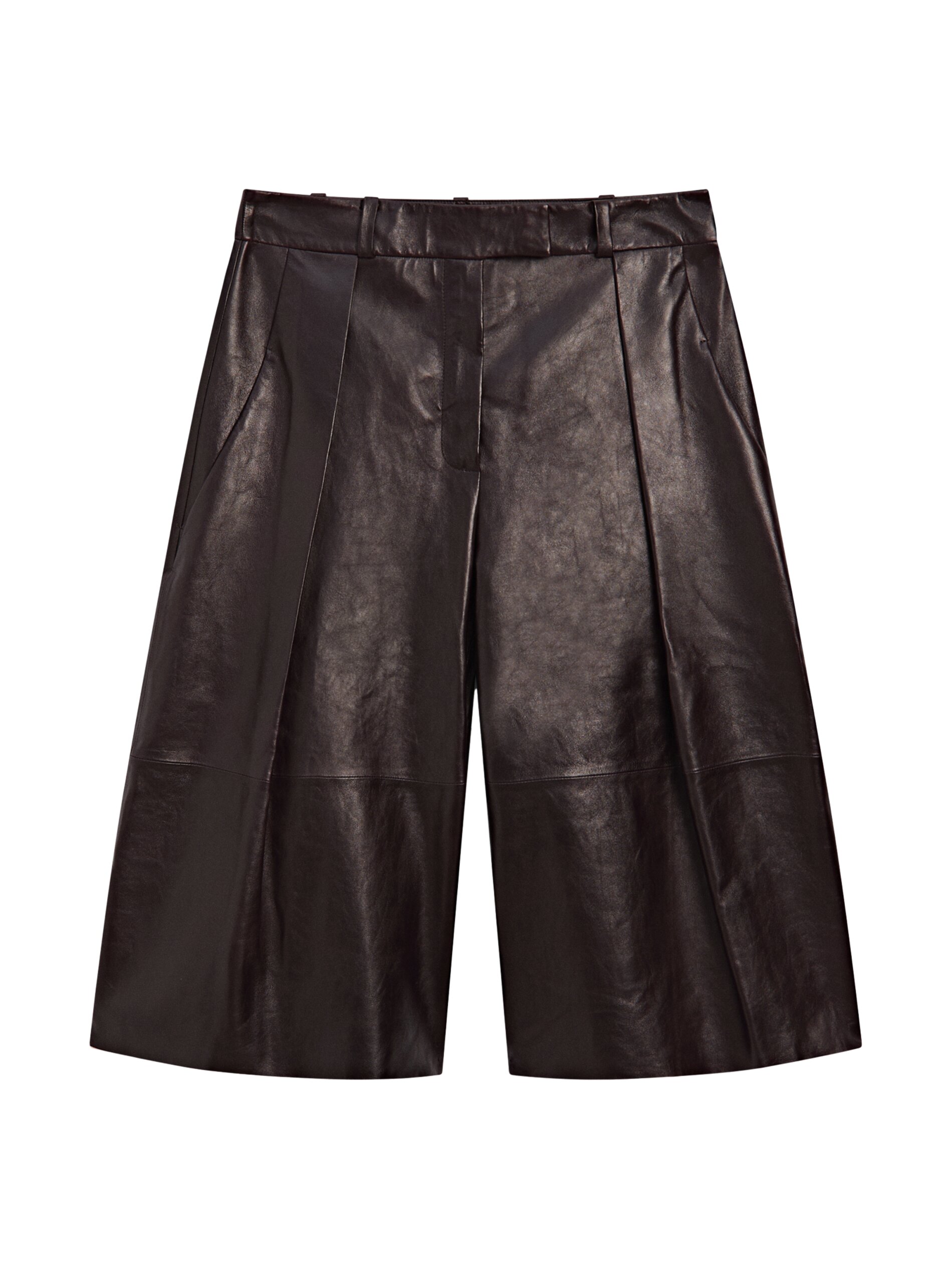 Nappa Leather Bermuda Shorts With Darts - Studio