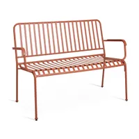 Habitat Habitat Indu 2 Seater Metal Garden Bench in Red Habitat Habitat Indu 2 Seater Metal Garden Bench in Red