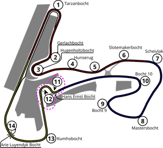 A map of the Zandvoort Circuit layout (2020–present)