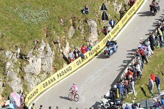 Nairo Quintana (Movistar) time trialling his way to victory at the 2014 Giro