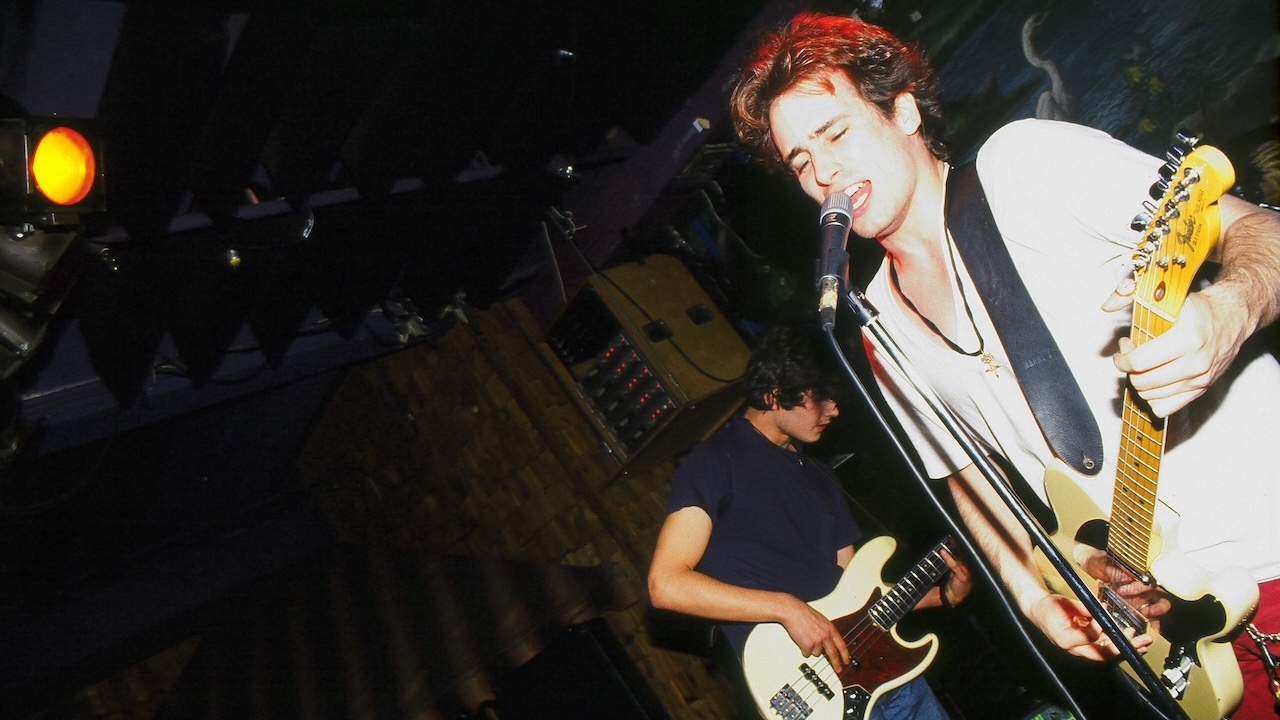 American musician Jeff Buckley (1966 - 1997) performs on stage at the Wetlands Preserve nightclub, August 16, 1994.