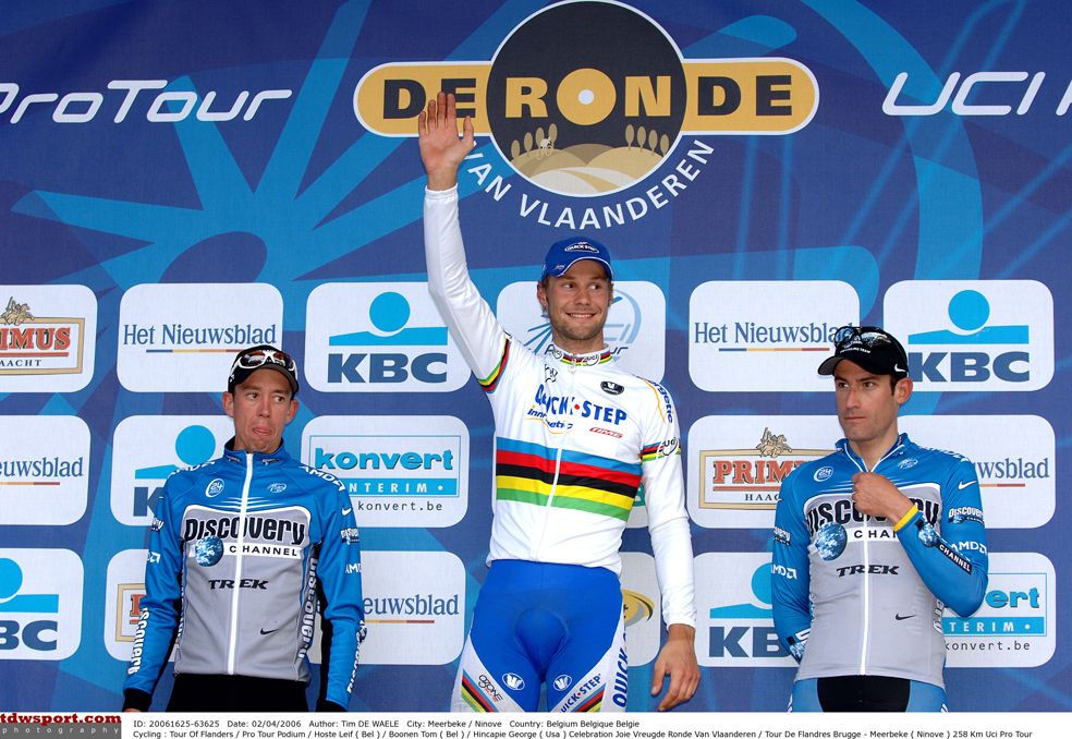 The 2006 Tour of Flanders podium