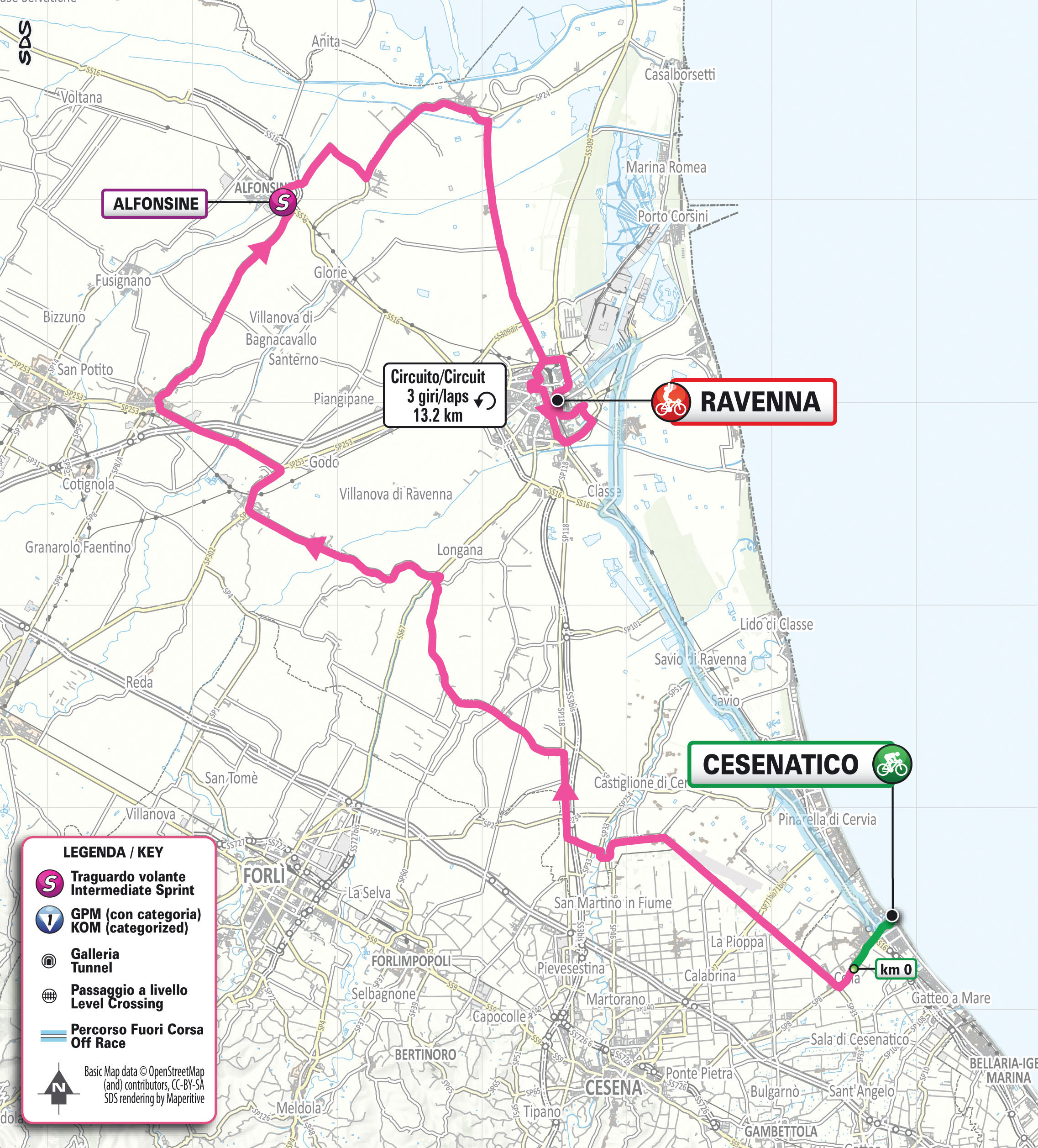 Giro d'Italia Women 2026 stage 1 map