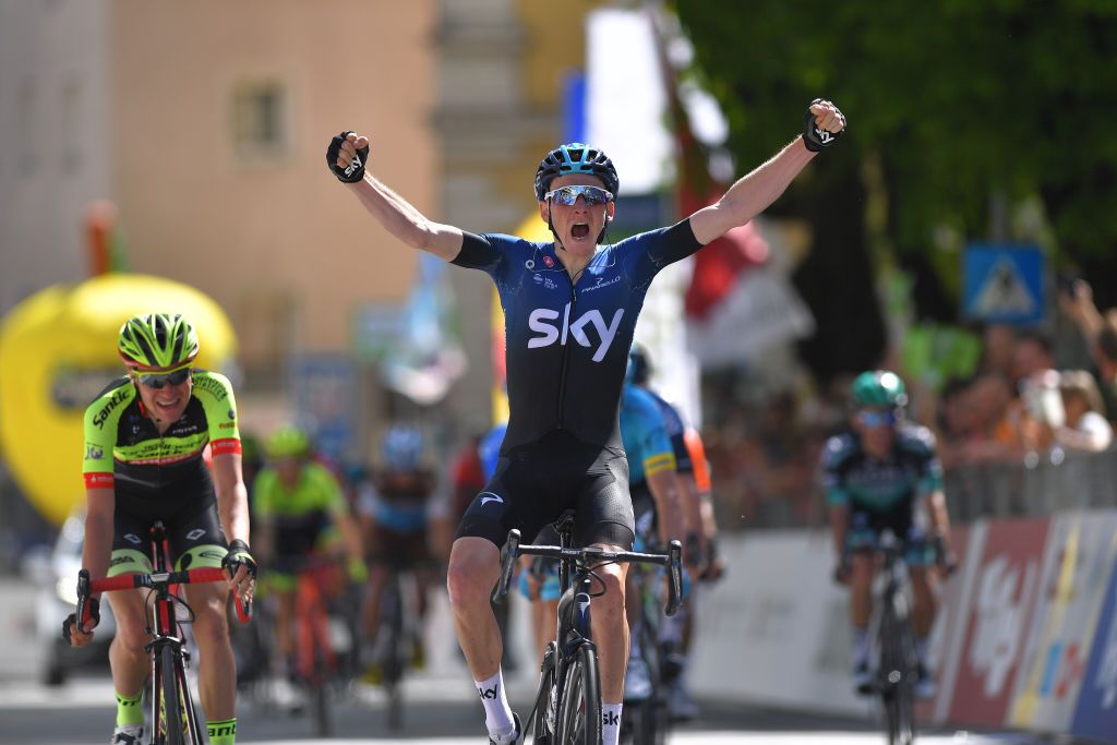 Tao Geoghegan Hart (Team Sky) claimed his first professional win at the Tour of the Alps.