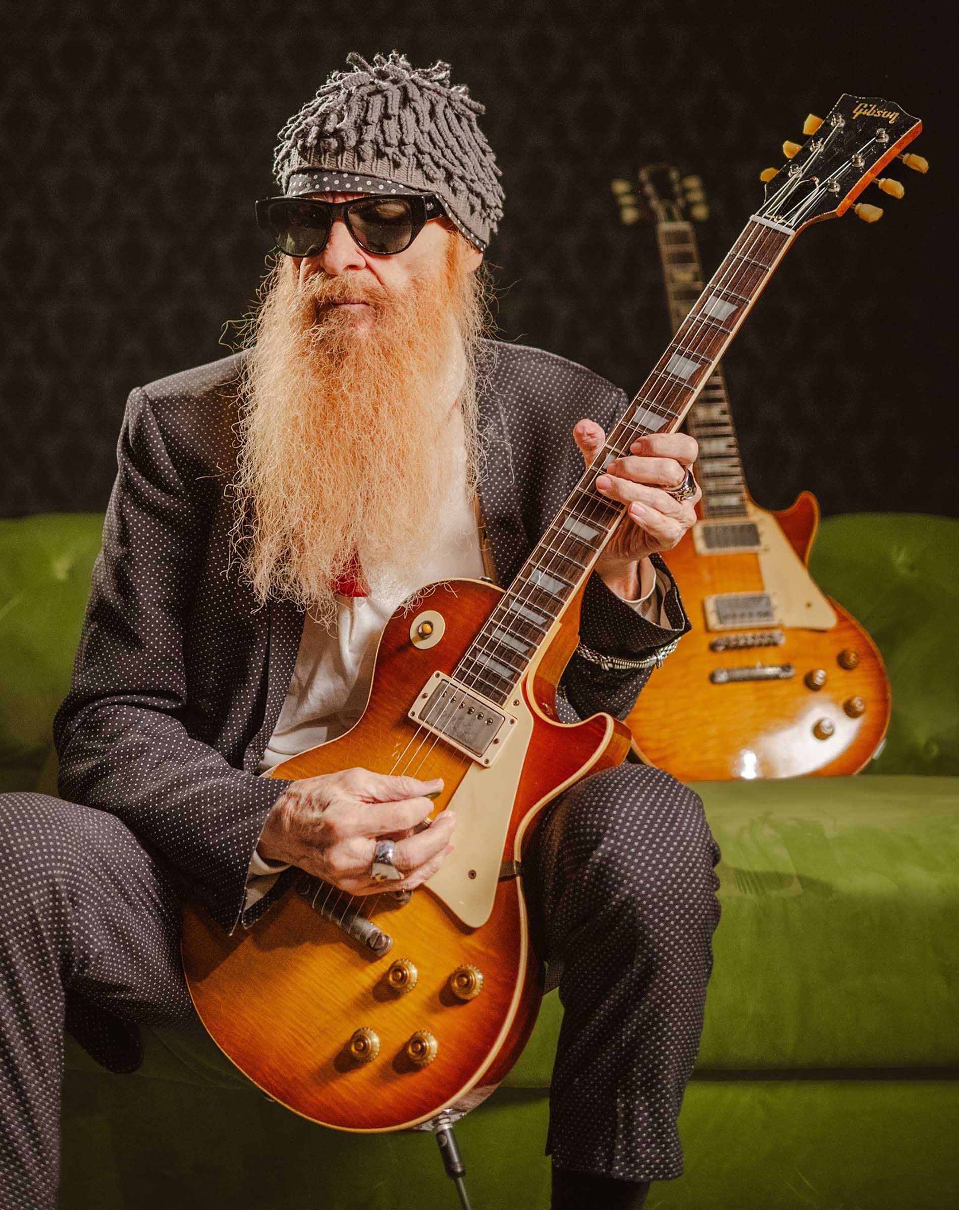 Billy Gibbons with his new Collector's Edition replica of Pearly Gates.