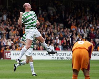 Celtic’s John Hartson grabbed an opening-day hat-trick against Motherwell back in 2005