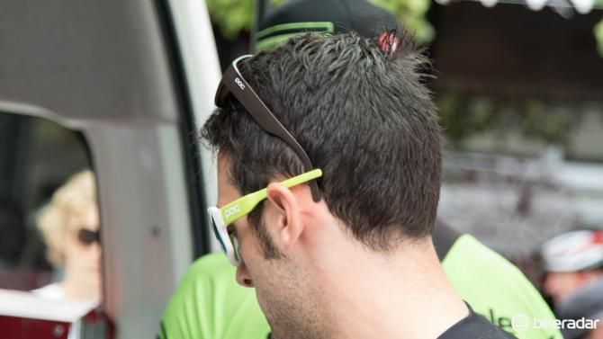 Nathan Haas wearing double POC before the race