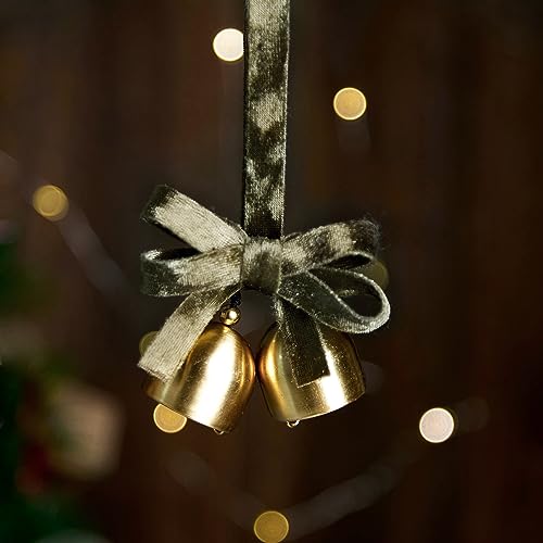 Keypan Velvet Green Ribbon Double-Sided Handmade Glossy Fabric Trim Wooden Spool Thin Ribbons for Christmas Tree Gift Wrapping Crafts Wedding Flower Bouquet 3/8 Inch X 5yd 3 Rolls