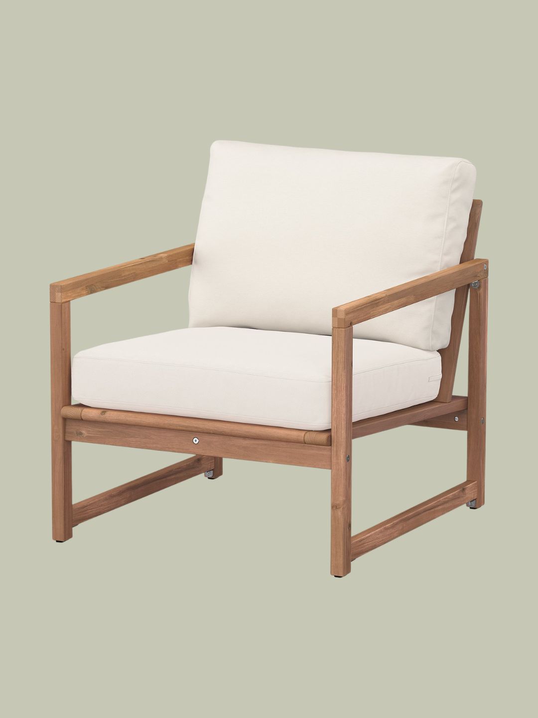 IKEA, N&amp;Auml;mmar&amp;Ouml; Lounge Chair, Outdoor - Light Brown Stained/fr&amp;ouml;s&amp;ouml;n/duvholmen Beige