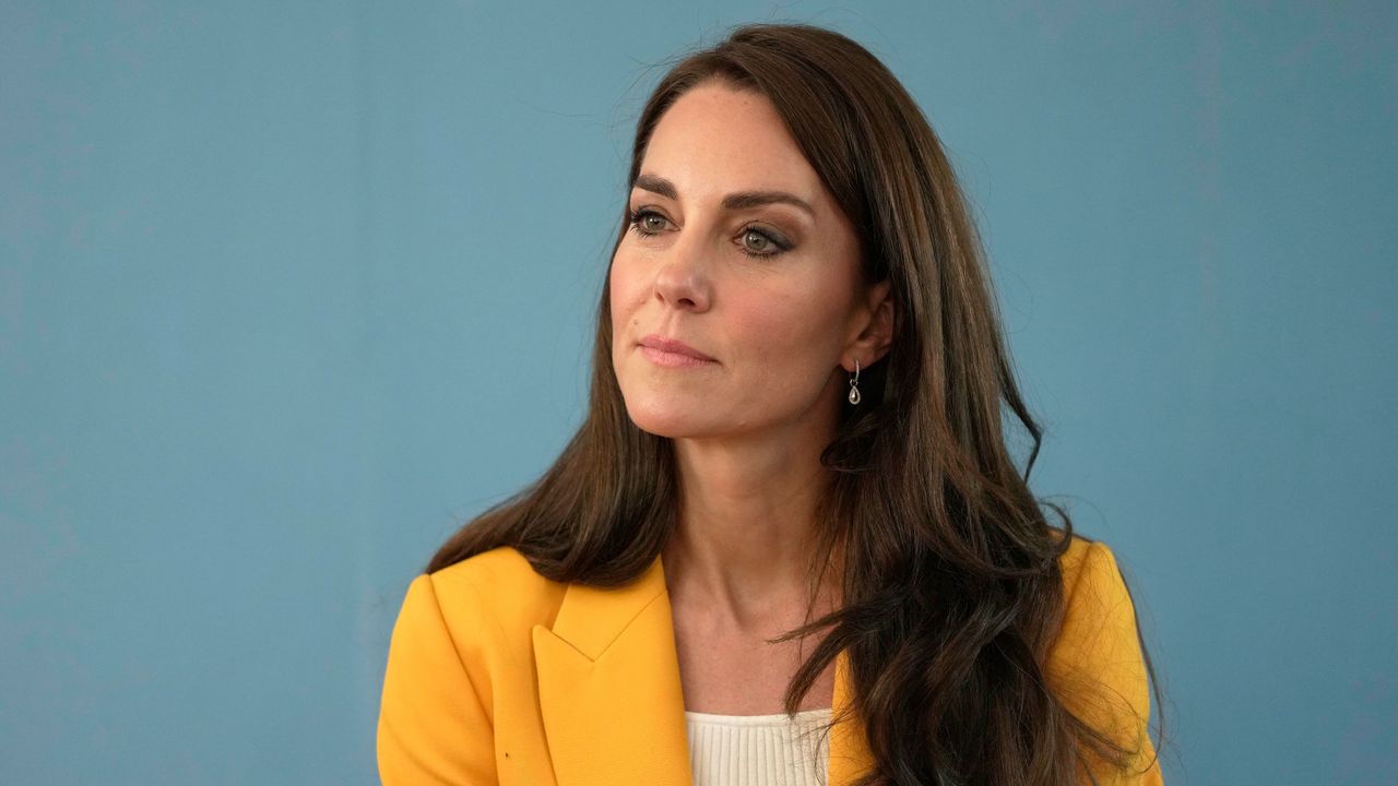 Catherine, Princess of Wales listens as she visits the Dame Kelly Holmes Trust on May 16, 2023