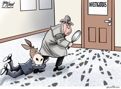 Political Cartoon U.S. Barr Democrats investigations
