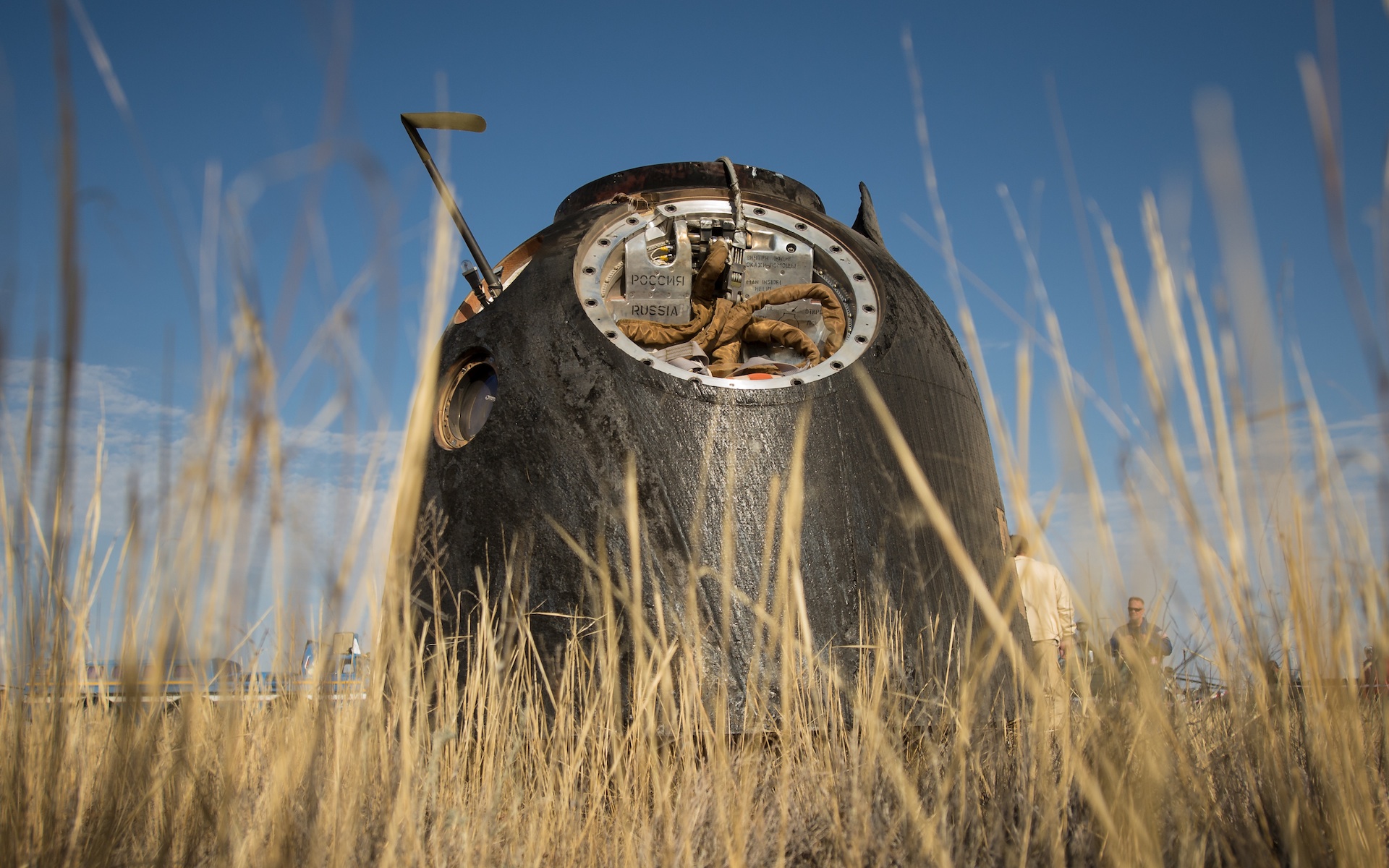 Soyuz Rests After Landing in Remote Kazakhstan 1920