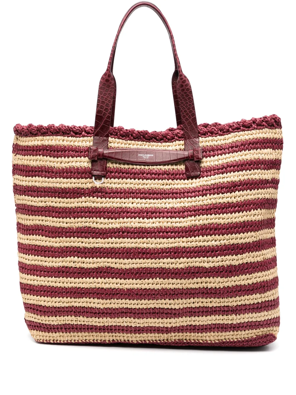 Striped Raffia Tote Bag | One Size