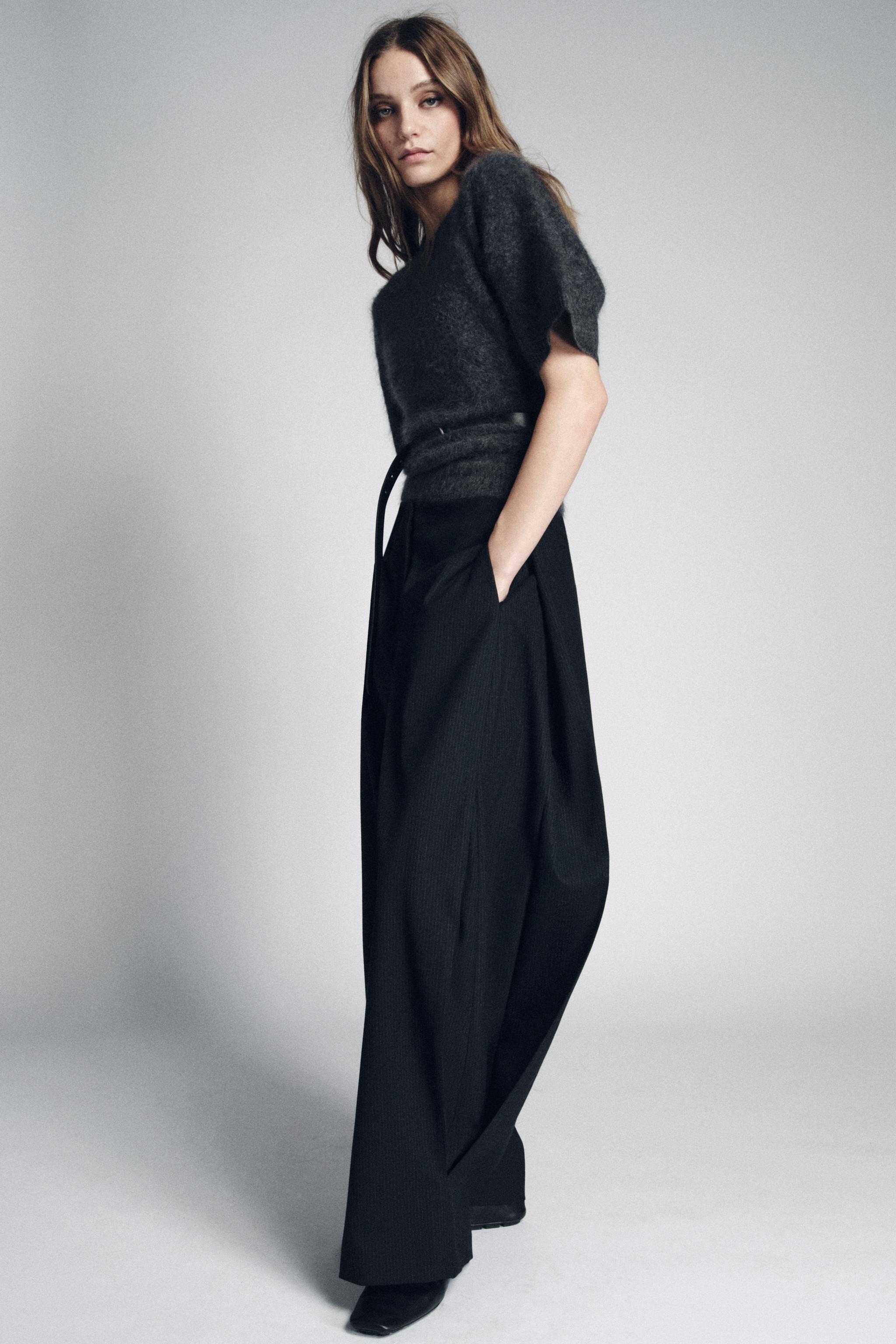 Zw Collection Pinstripe Wide Leg Pants