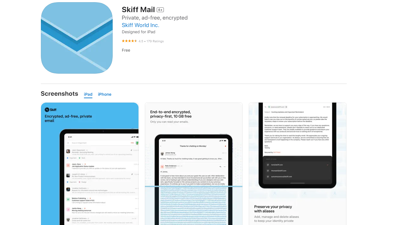 Skiff - Private, encrypted, secure email - 10 GB free