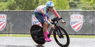 Chloe Dygert competes at the 2023 USA Cycling Time Trial National Championships
