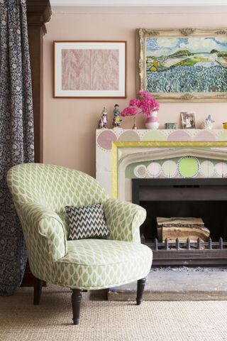 Bloomsbury inspired painted fireplace