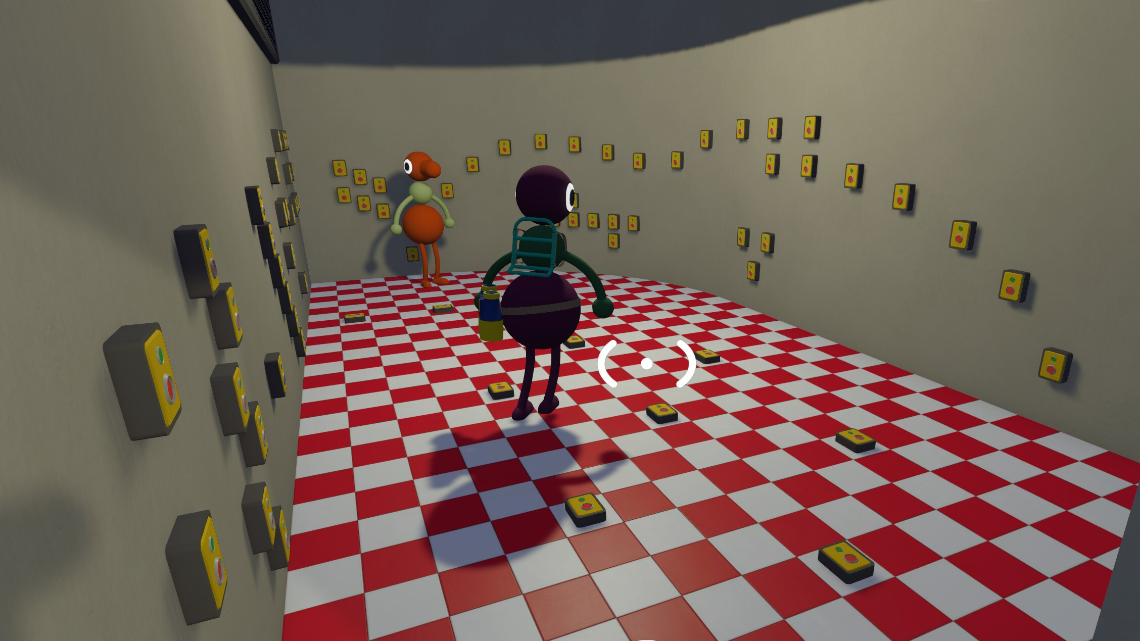 Big Walk players solving puzzles