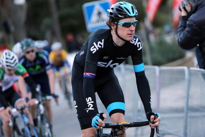 Bradley Wiggins (Sky) had a special gold colour SRM head unit at Deia