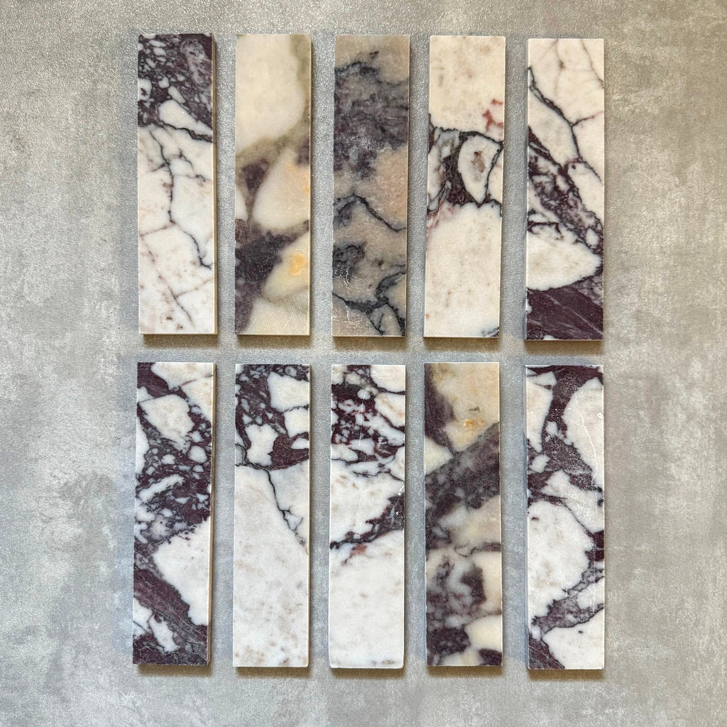 Fitzrovia Honed Viola Marble | Wall &amp;amp; Floor Brick Tiles | 5cm X 20cm