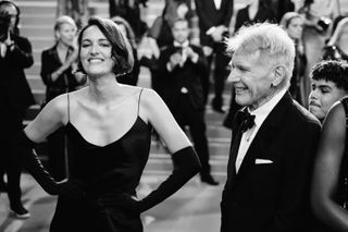 Film actors Phoebe Waller-Bridge and Harrison Ford, photographed on the red carpet at the Festival de Cannes 2023 by events and documentary photographer Alessandro Galatoli