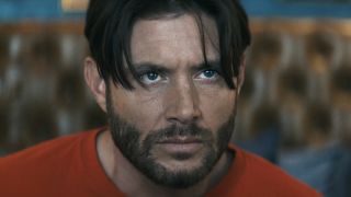 Close-up on Soldier Boy's face after Homelander takes him out of cryogenic chamber.