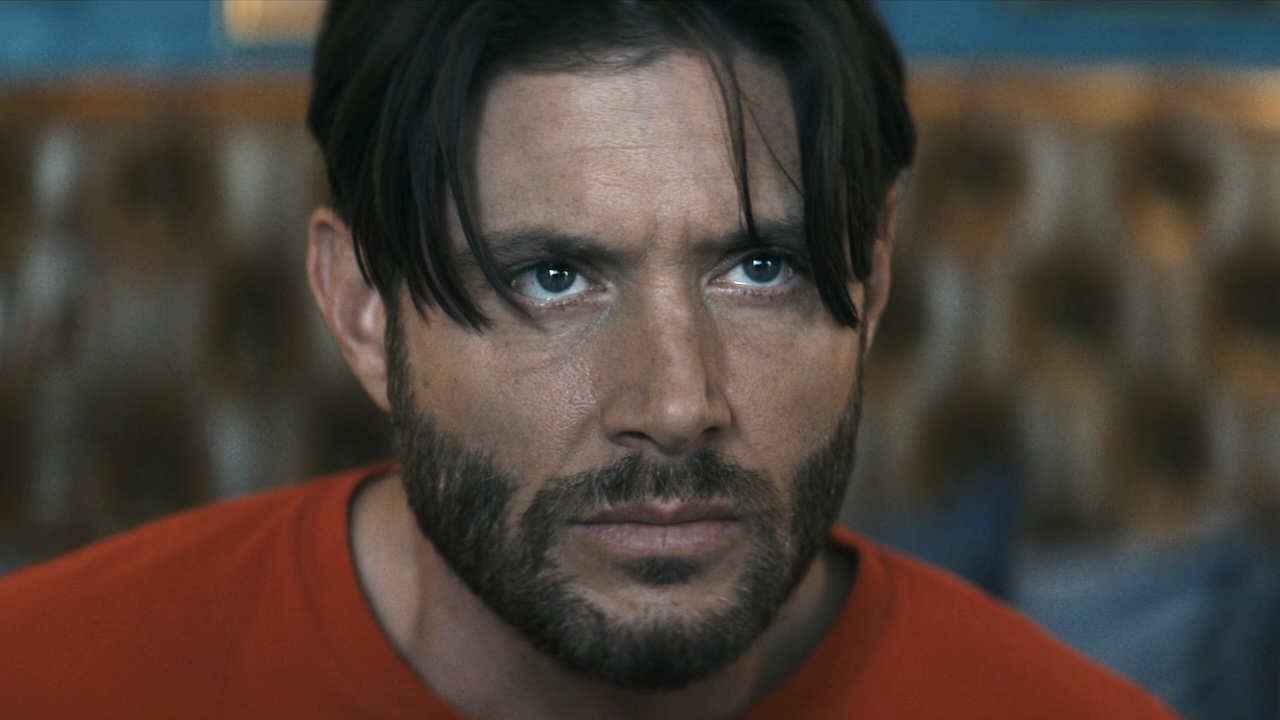 Close-up on Soldier Boy's face after Homelander takes him out of cryogenic chamber.