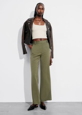 Wide Press-Crease Trousers