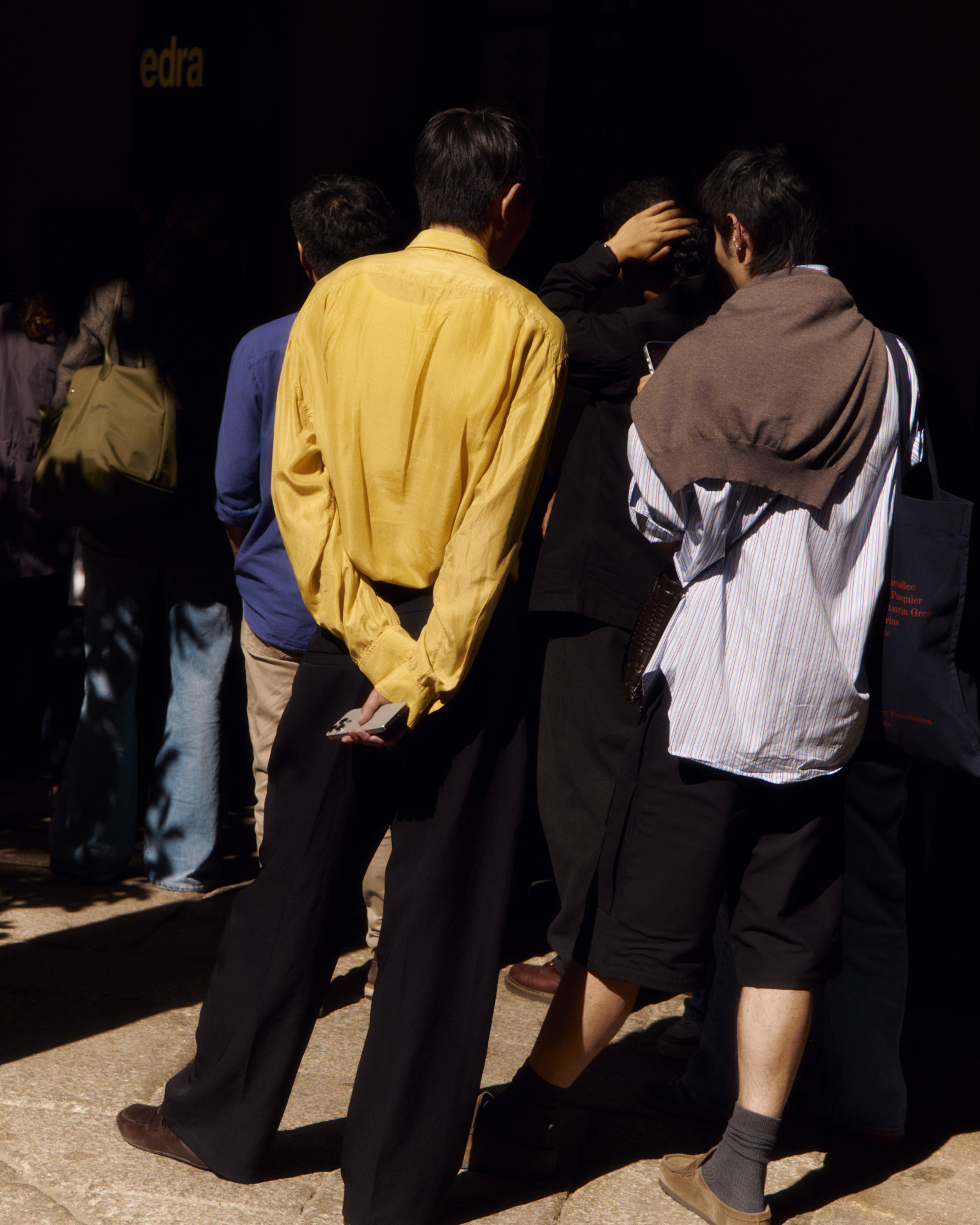visitors queue for Edra&rsquo;s show at Palazzo Durini during Milan Design Week 2026